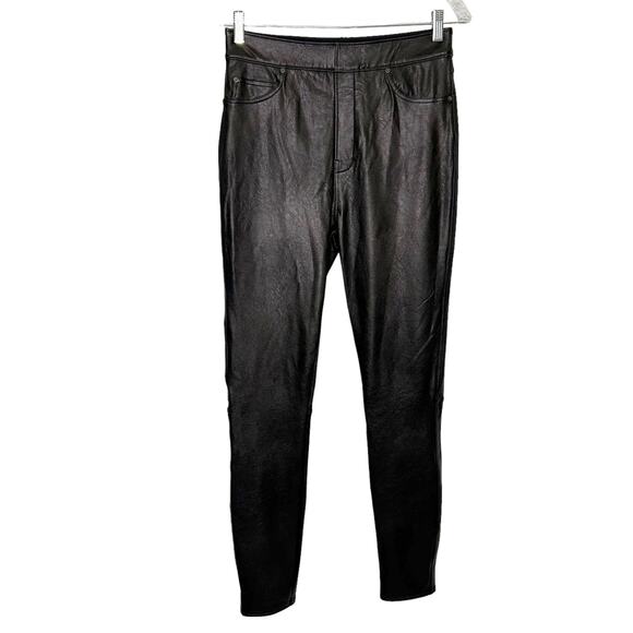 Spanx Brown Faux Leather Ankle Skinny Jeans Pants - Picture 1 of 8